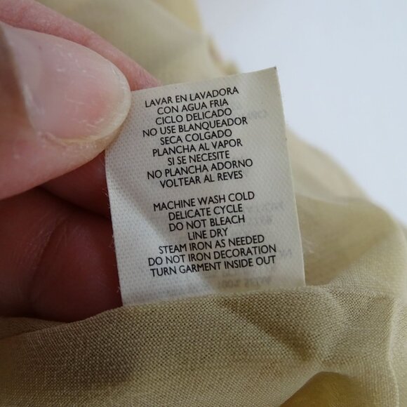 Daisy Fuentes Silk Camisole Top Women Size Petite PL Tan Brown Lace Trim Lined - Picture 6 of 9